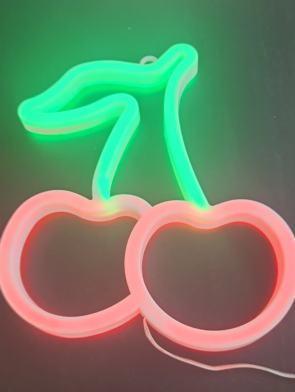 Neon Cherry LED Wall Light - Green Stem